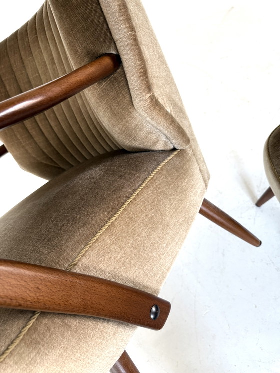 Image 1 of 2x vintage velvet cocktail fauteuils ‘60