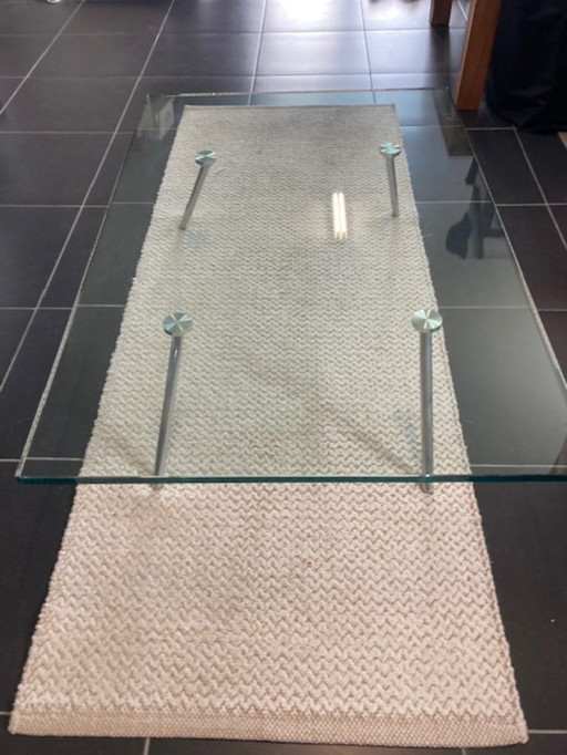 Table basse Maupertuus, verre clair, 120x80x30