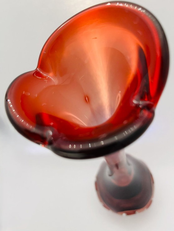 Image 1 of Retro sueco- Börne augustsson- Jarrón con huella digital - alto- rojo