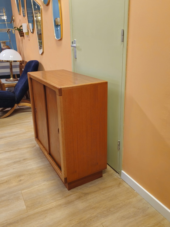Image 1 of Set of 2 Silkeborg Teak Sideboards Sliding Door Cabinets