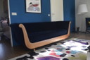 Sofá Molteni Primafila de Luca Meda – azul marino / roble – excelente estado