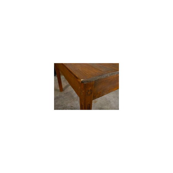 Image 1 of Vintage drawer table in wood with brass knobs, Italy 1970