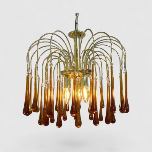 Vintage teardrop lamp - Murano, brown, 1970s