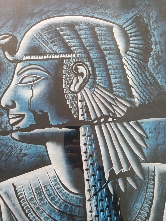 Large Egyptian Papyrus Painting Signed – Paintings & Drawings, Other (photo 5 of 5)