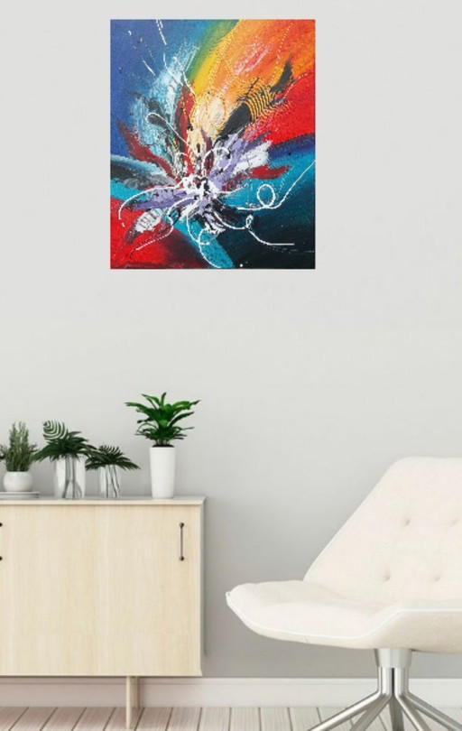 "Fragments d'instant" - Abstract work that captures a fleeting emotion. Format 12F (50x61). Painting by 2Luss'Art inspired by J.