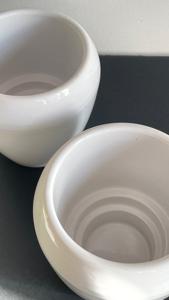 Image 1 of Pair of White Ceramic Candlesticks