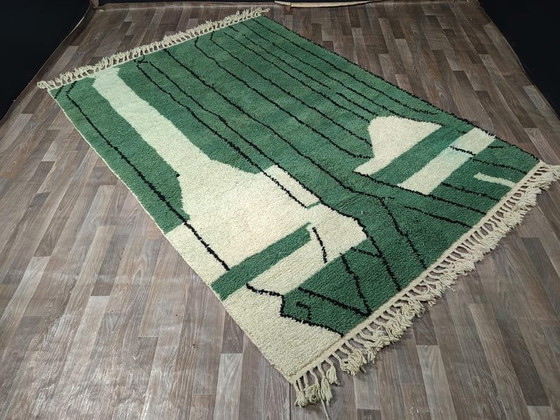 Image 1 of Alfombra grande verde hecha a mano, por encargo, tamaño 200/300 cm.