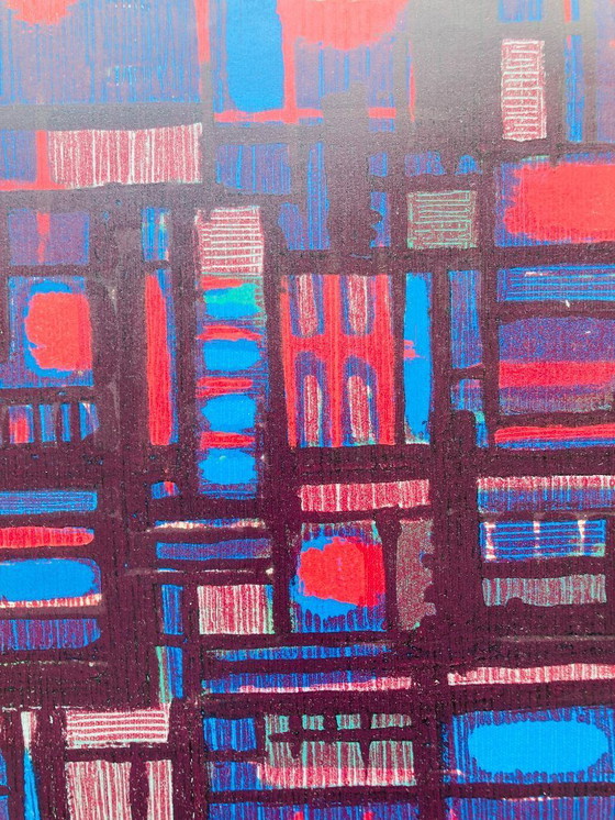 Image 1 of Wim Motz - Litografia colorata d'epoca - 1957