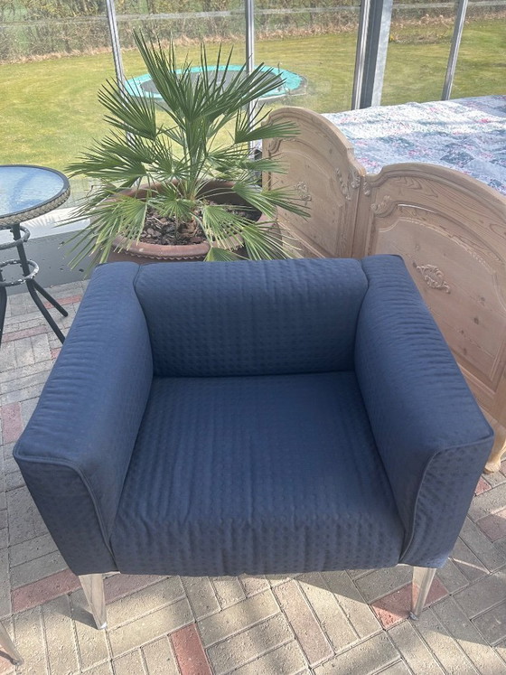 Image 1 of 2x Arper Sean Lounge Armchairs - Dark Blue