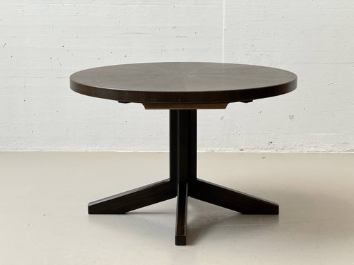 Mesa redonda de mediados de siglo de Girsberger en acabado oscuro, década de 1980