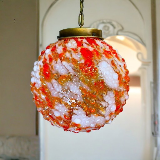 Art Glass red murano giant ball pendant light