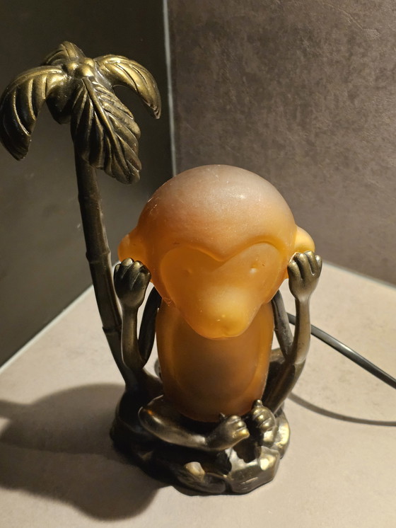 Image 1 of Lampada da tavolo vintage a forma di scimmia / lampada d'atmosfera - decorazione retrò