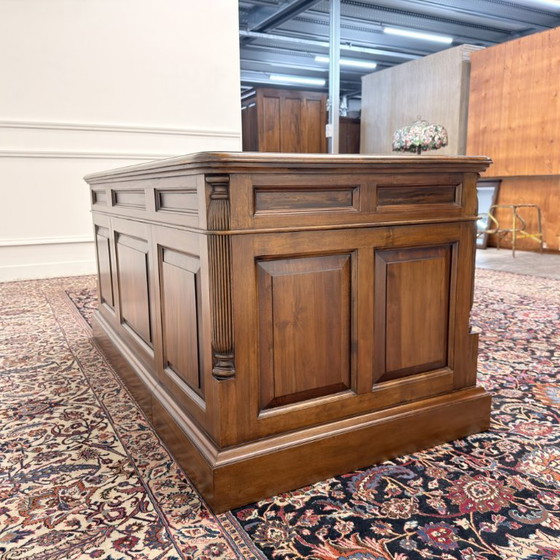 Classic English Chesterfield Desk with Modesty Panel – Leather, Wood (photo 8 of 21)
