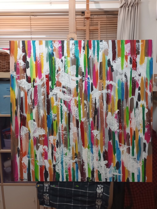 T. van Steenbergen "Stripes" 100 x 100 cm