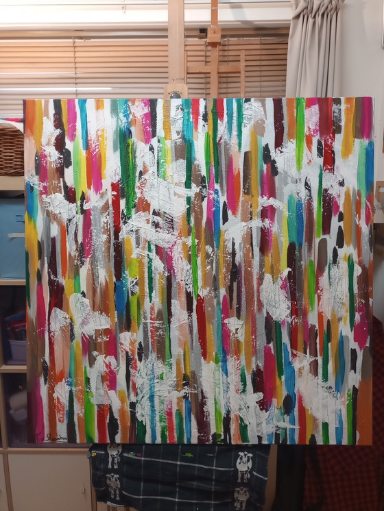 Image 1 of T. van Steenbergen "Stripes" 100 x 100 cm