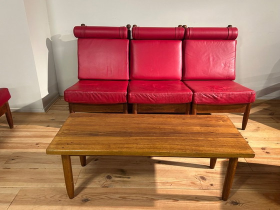 Image 1 of Set da salotto modulare in pelle della metà degli anni Sessanta (9 pezzi)
