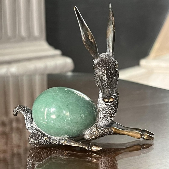 Sculptures d'un faon en bronze argenté et quartz, années 1960 – Arte, Metal, Hollywood Regency (photo 3 of 10)