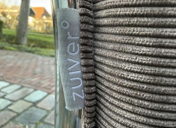 Image 1 of 8 sillas de tela acanalada pura con estructura tubular cromada