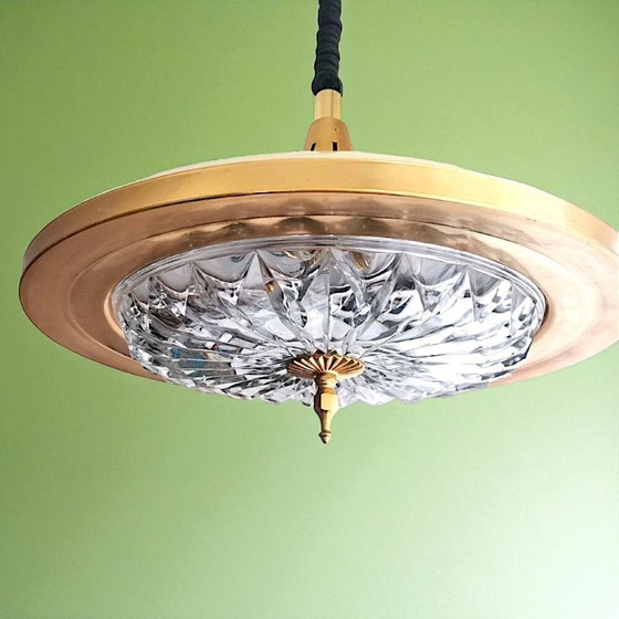 Image 1 of Lampada da pranzo retrattile color crema in stile Mid-Century Modern