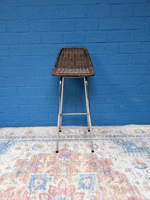 Vintage Barkruk, Dirk Van Sliedregt Voor Rohé Noordwolde, Jaren 60 – barkrukken, Rattan (photo 2 of 20)