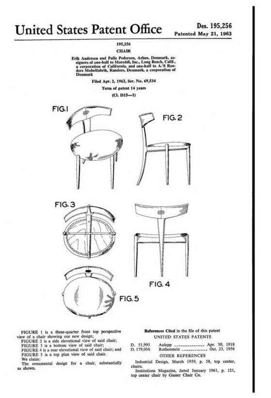 Image 1 of RANDERS Møbelfabrik A/S Mid Century SIMON DESIGN danese T-Chair unica MOREDDI 