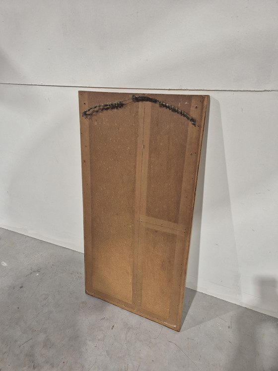 Image 1 of Deense vintage mid century teak spiegel japandi stijl.