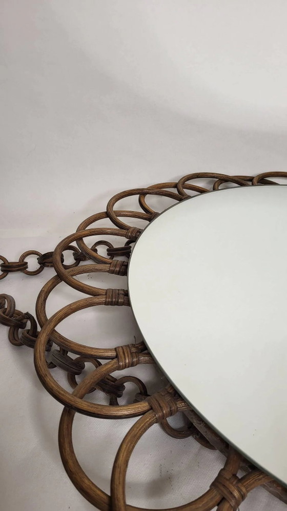 Rattan sun mirror 1970s – Wicker, Vintage (photo 2 of 7)