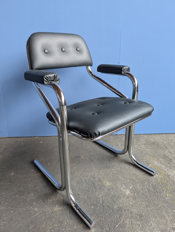 Image 1 of 6 chaises vintage à structure tubulaire Jerry Johnson