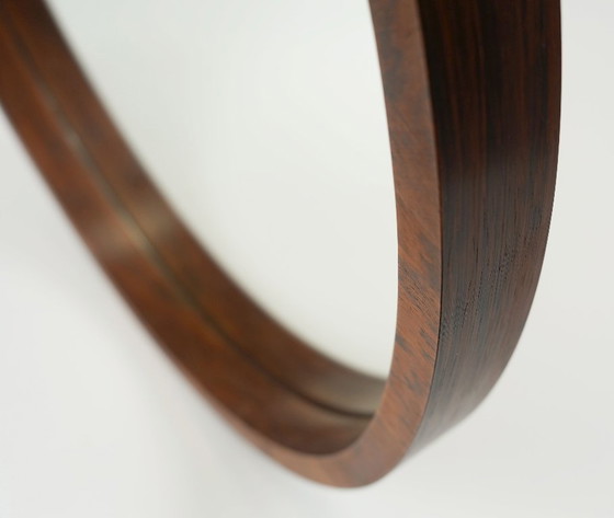 Image 1 of large danish modern WALL MIRROR with rosewood frame 1960s