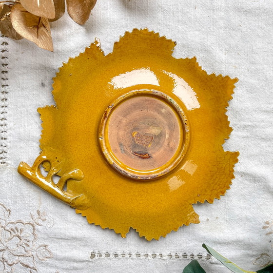 Vintage ochre earthenware dish AEGITNA Vallauris 1950s/60s – Crockery, Retro (photo 8 of 10)