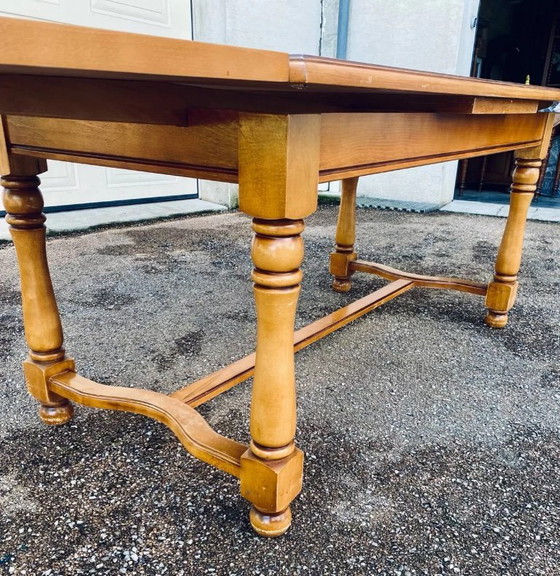 Image 1 of Large solid wood farmhouse table