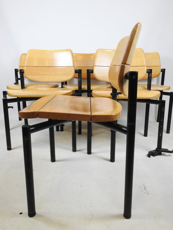 Image 1 of 6 Vintage Martin Stoll Scandinavian Chairs, 1960s/70s, Beige with Black Legs