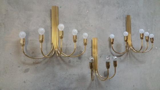 Lampade vintage in ottone stile anni '70 Regency Hollywood – Applique, Brass (photo 2 of 7)