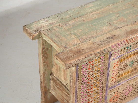 Credenza antica dipinta in legno di pino – Xinjiang, circa 1930 – Credenze con vetrina, Wood (photo 23 of 40)