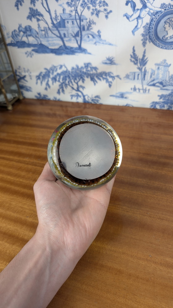 Image 1 of Fermacarte in cristallo Baccarat con cane da caccia e selvaggina millefiori Vintage anni '70