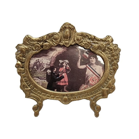 Image 1 of Oud Frans messing fotolijstje jaren 30