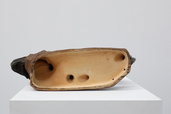 Image 1 of Grande statua in terracotta patinata raffigurante un leone, firmata Richard Aurili (1834–1914), Italia