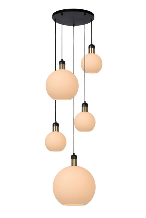 Suspension Lucide JULIUS - 5x E27 - sphère - verre opale