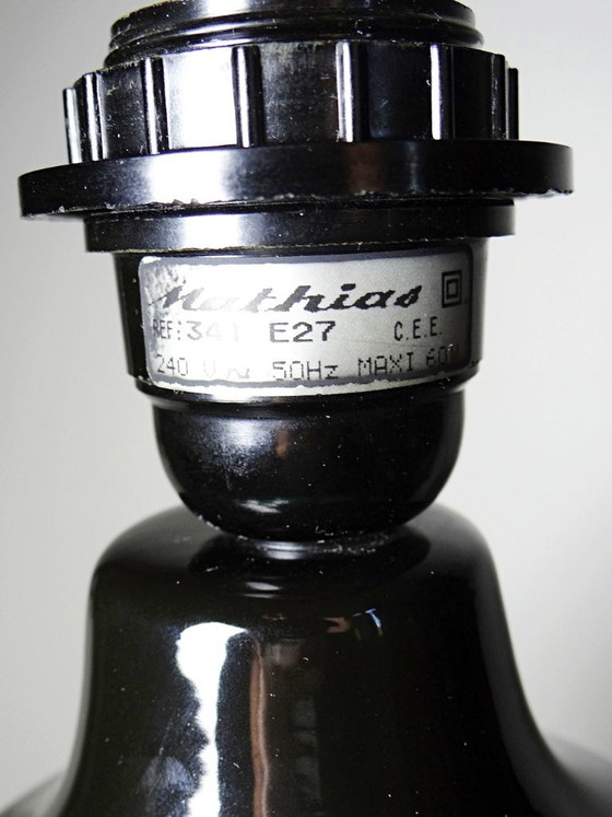 Grote vintage Mathias lamp van groen en zwart keramiek, jaren 70. – Tafellampen, Ceramic (photo 6 of 10)