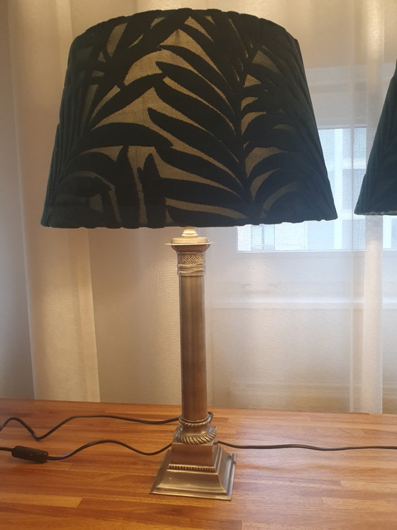 Splendido Set Lampade a Colonna Vintage Herda Ottone – Hollywood Regency - Stile Impero - Neoclassico - (photo 4 of 15)