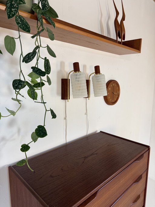 Ensemble de 2 appliques murales danoises vintage, années 1960