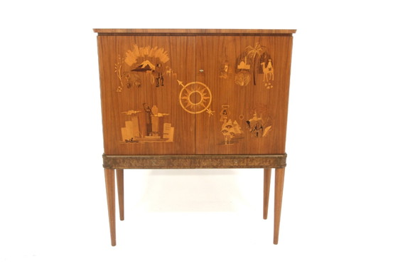 Modern Scandinavisch Notenhouten Dressoir van Reiners, Mjölby, Zweden, jaren 30, Scandinavian (foto 8 van 8)