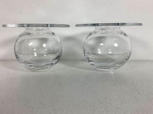 2 x Saturn vaas glas Nanny Still sixties