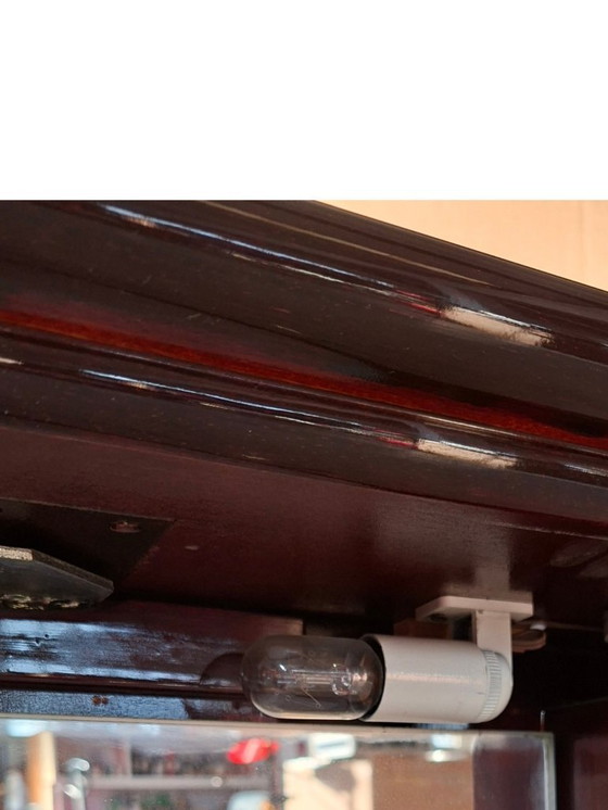 Image 1 of Zeldzame jaren '70 "MASTRO CAPPELLINI" mahoniehouten draaibare barkast