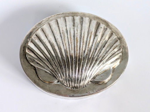 Lidded Box Silver Plated | Shell Motif | Vintage