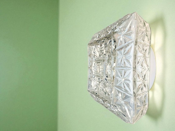 Image 1 of Quadratische Wand- oder Deckenleuchte mit Glaseinbau