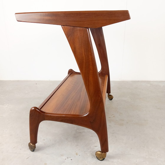 Image 1 of Vintage Louis Van Teeffelen Bijzettafel Trolley Platenspeler Kastje