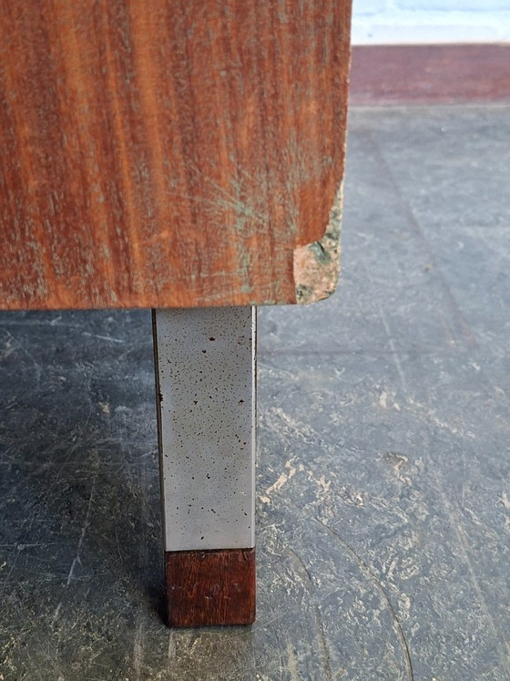 vintage ladenkastje, Ladekasten, Metaal, Hout, Bruin (foto 11 van 13)