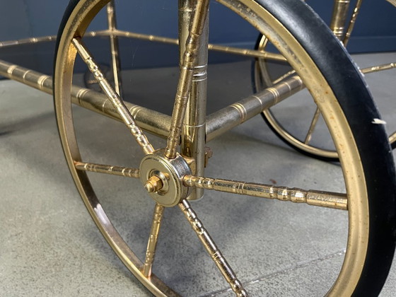 Image 1 of Carrello bar in ottone e finto bambù, Orsenigo, Italia, anni '70