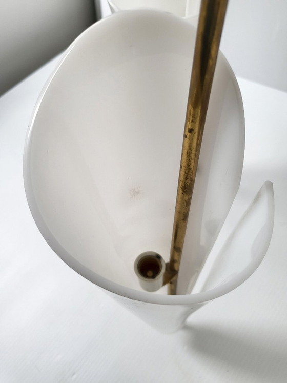 Image 1 of VINTAGE PENDANT CHANDELIER 1950 STILNOVO PERSPEX PLEXIGLAS BRASS 50S 1950S ITALY